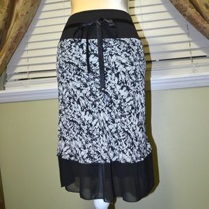 NWOT Black & White Floral Skirt